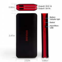 KMASHI 10000mAh MP816 (2.1Amp+1Amp Output,2Amp Input Fast Ch